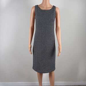 C by BLOOMINGDALE'S Merino Wool Cashmere Knit Dress Herringbone Chevron